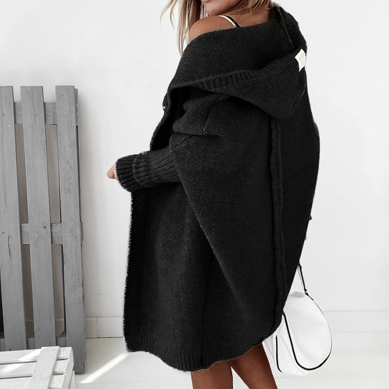 Damen Kapuzen Strickcardigan | Lässige Passform