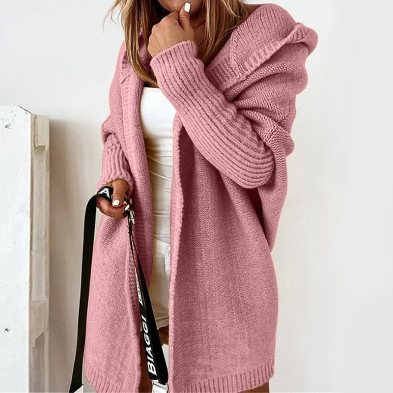Damen Kapuzen Strickcardigan | Lässige Passform