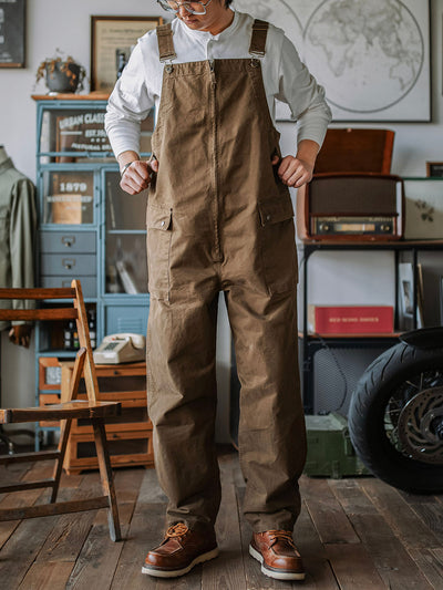 Victor™ | Elegante beige Latzhose