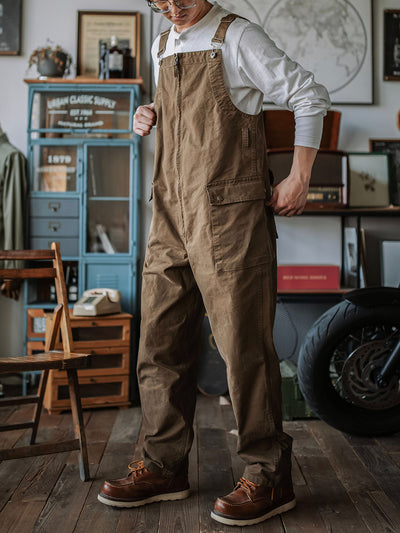 Victor™ | Elegante beige Latzhose