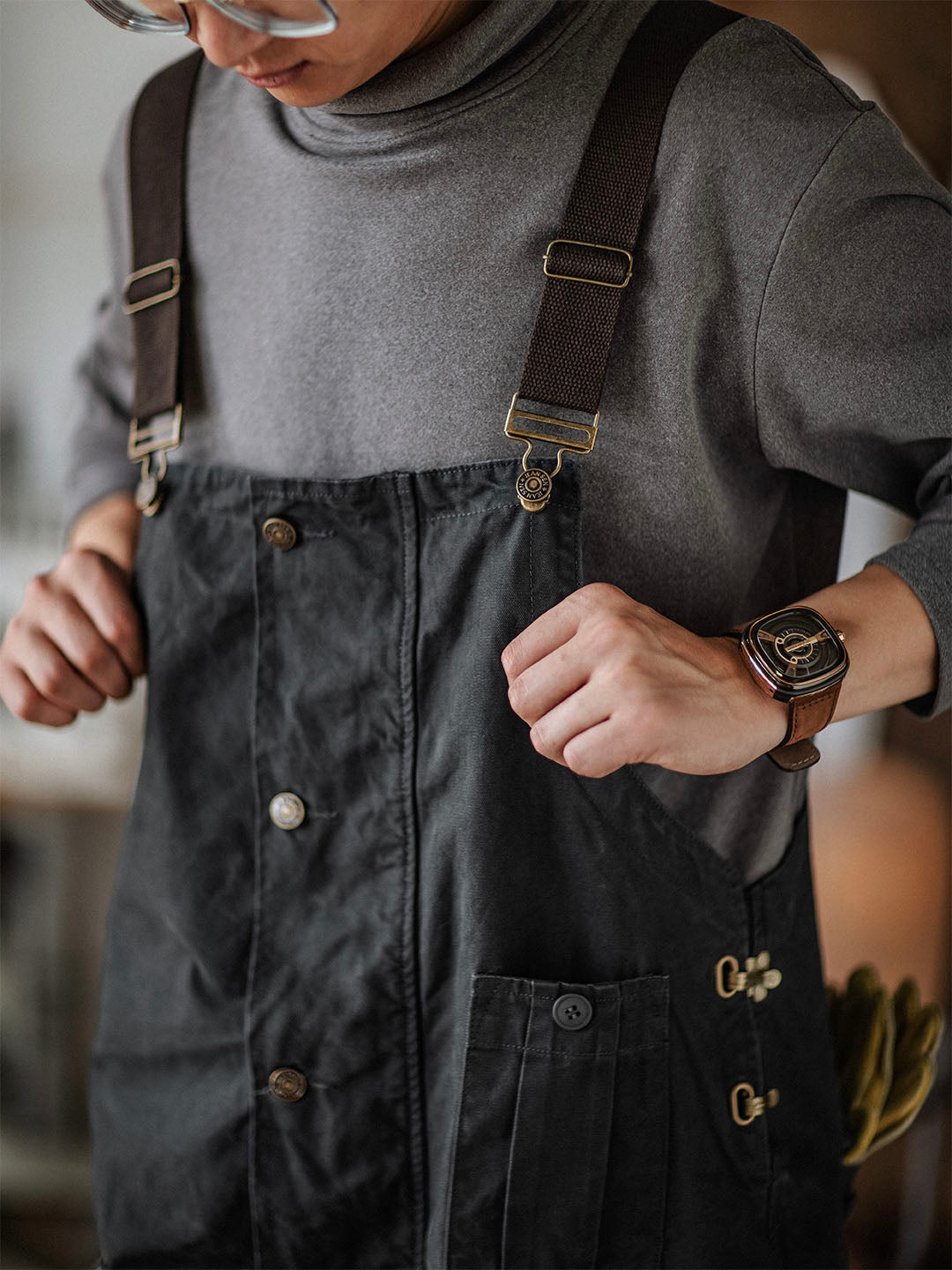 Georges™ | Moderne graue Latzhose