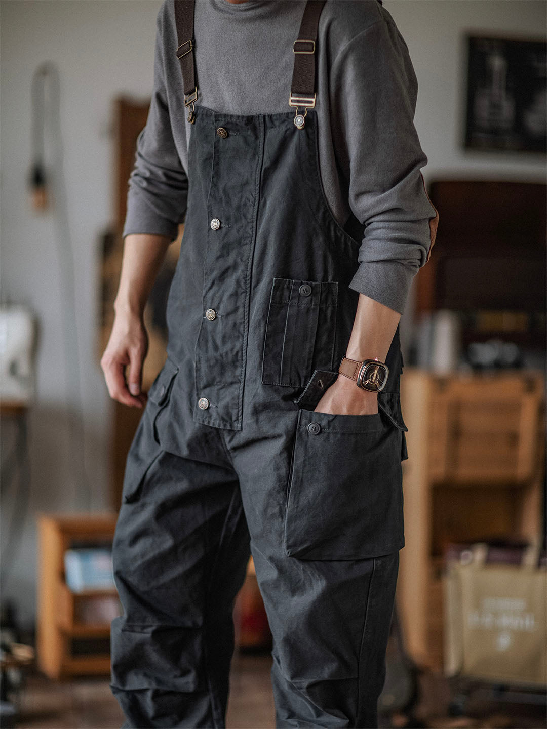 Georges™ | Moderne graue Latzhose