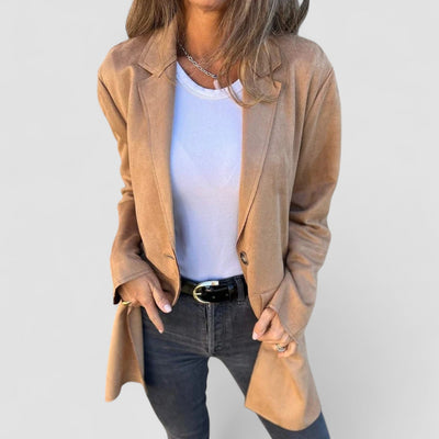 Maribelle™ | Langer Wildleder-Look Mantel