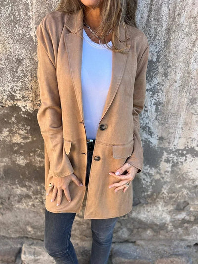 Maribelle™ | Langer Wildleder-Look Mantel