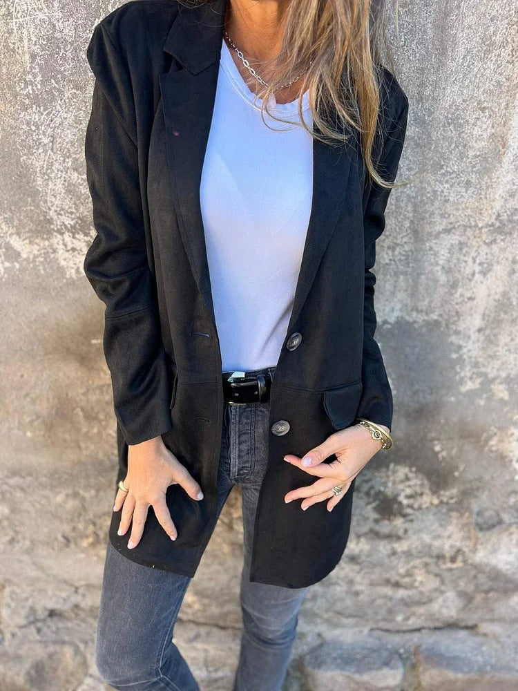Maribelle™ | Langer Wildleder-Look Mantel