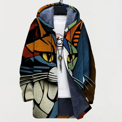 Lunaria | Abstrakter Katzenkopf Hoodie