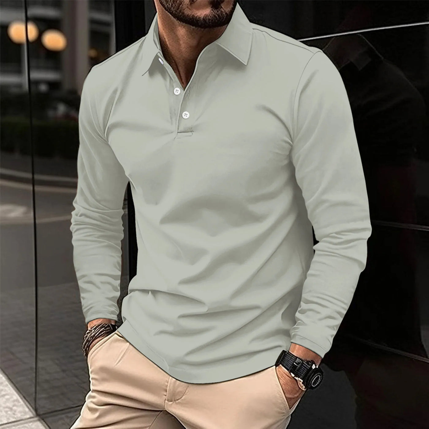 Ethan™ | Lässiges Langarm-Polo