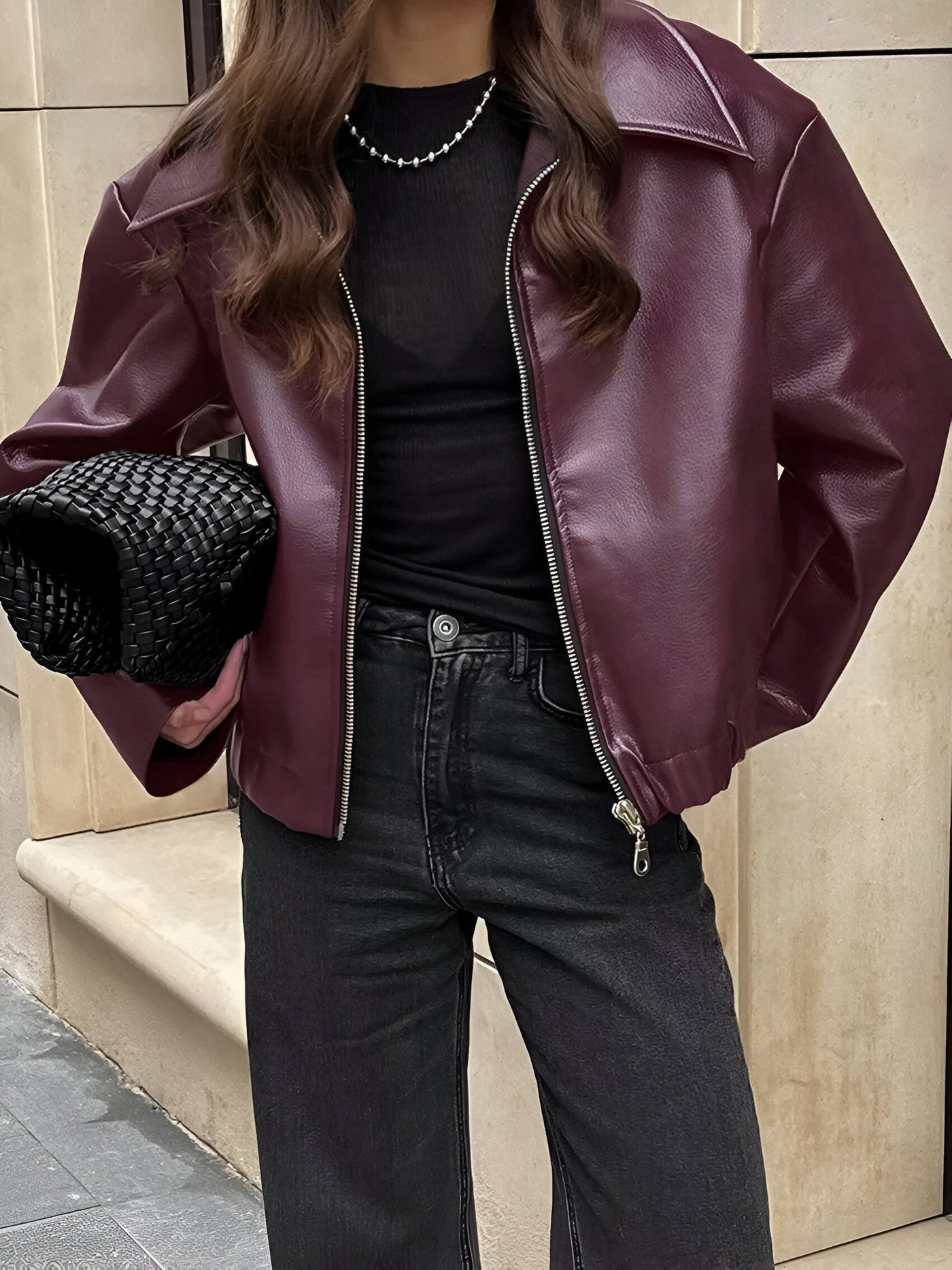 Julia™ | Leder Bomberjacke