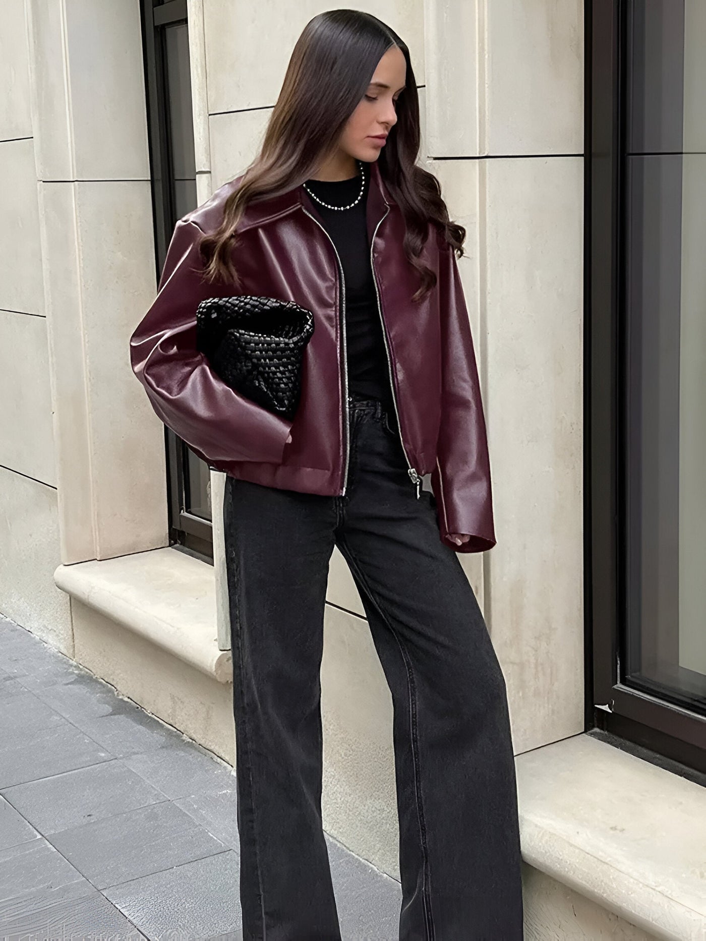 Julia™ | Leder Bomberjacke