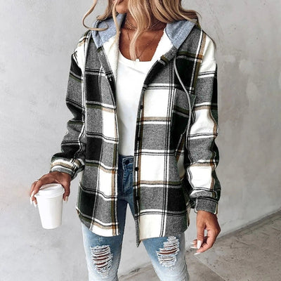 Jemima™ | Damen Karo-Jacke mit Knöpfen