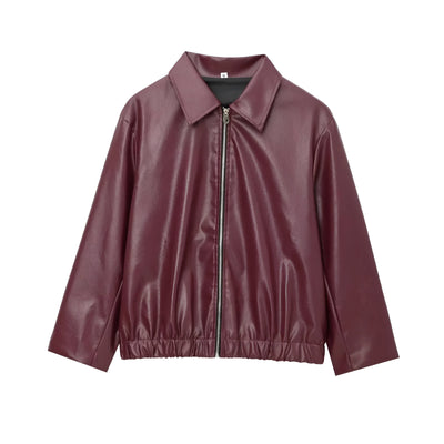 Julia™ | Leder Bomberjacke