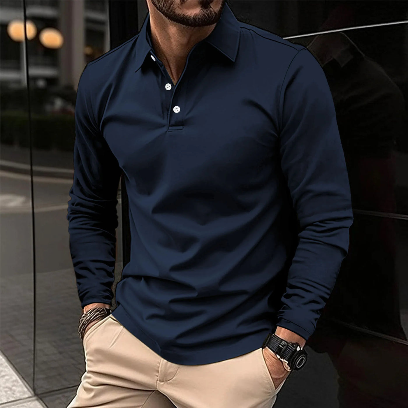 Ethan™ | Lässiges Langarm-Polo
