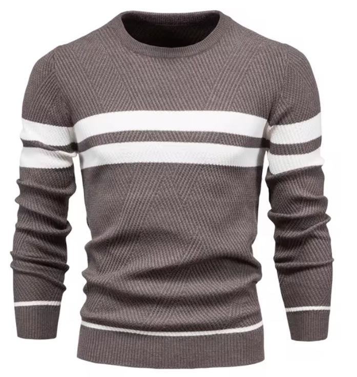 MIRAVO | Eleganter Herrenpullover mit Fischgrätmuster