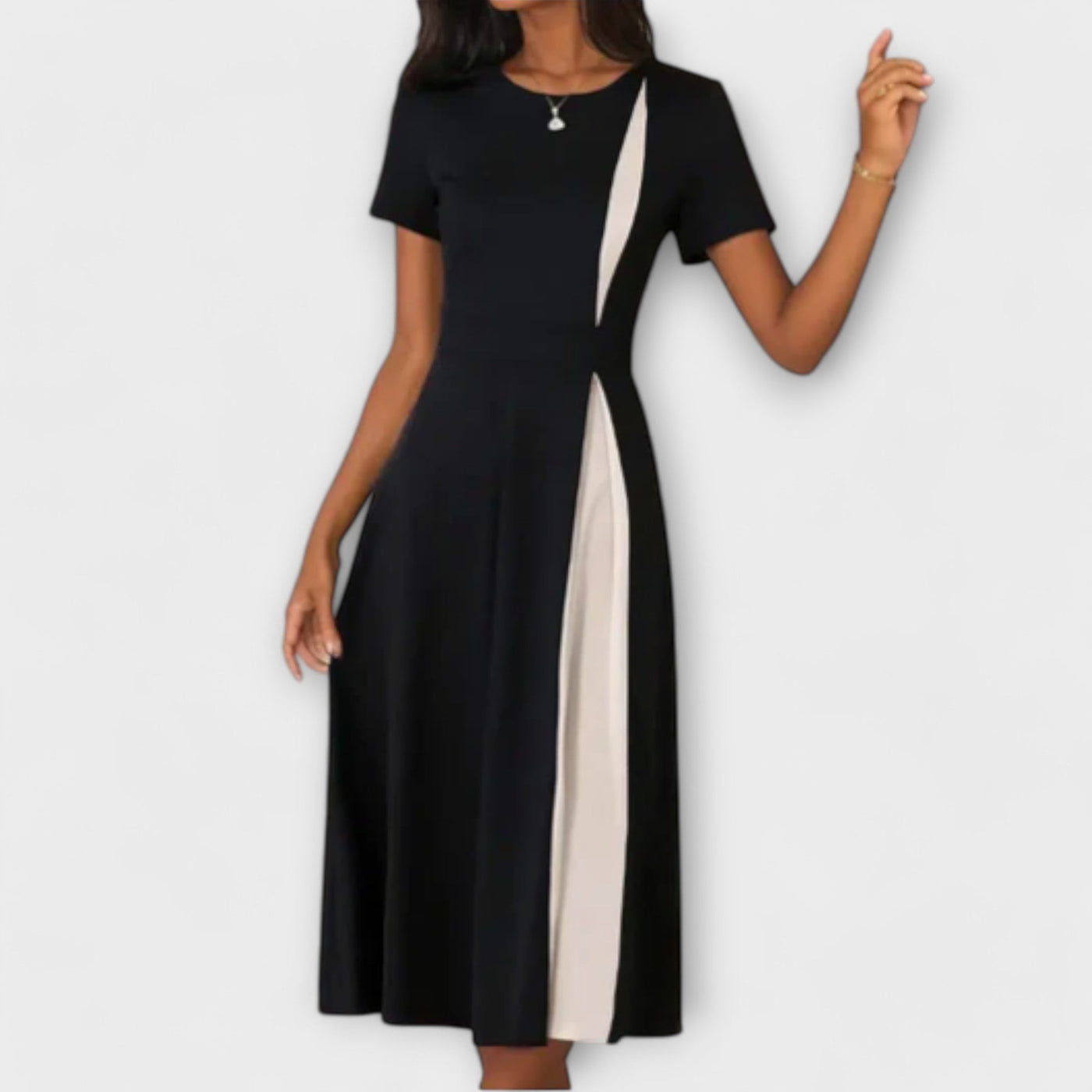 DIANA – Schwarz-weißes Midikleid