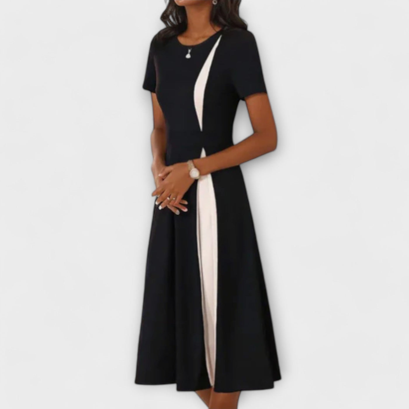 DIANA – Schwarz-weißes Midikleid