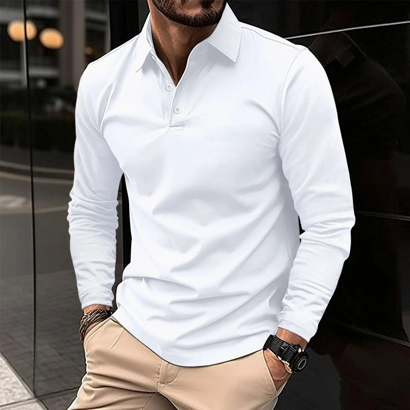Ethan™ | Lässiges Langarm-Polo