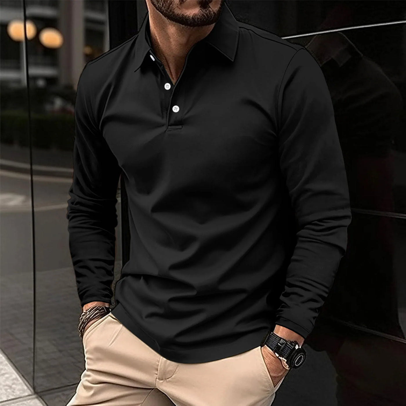 Ethan™ | Lässiges Langarm-Polo