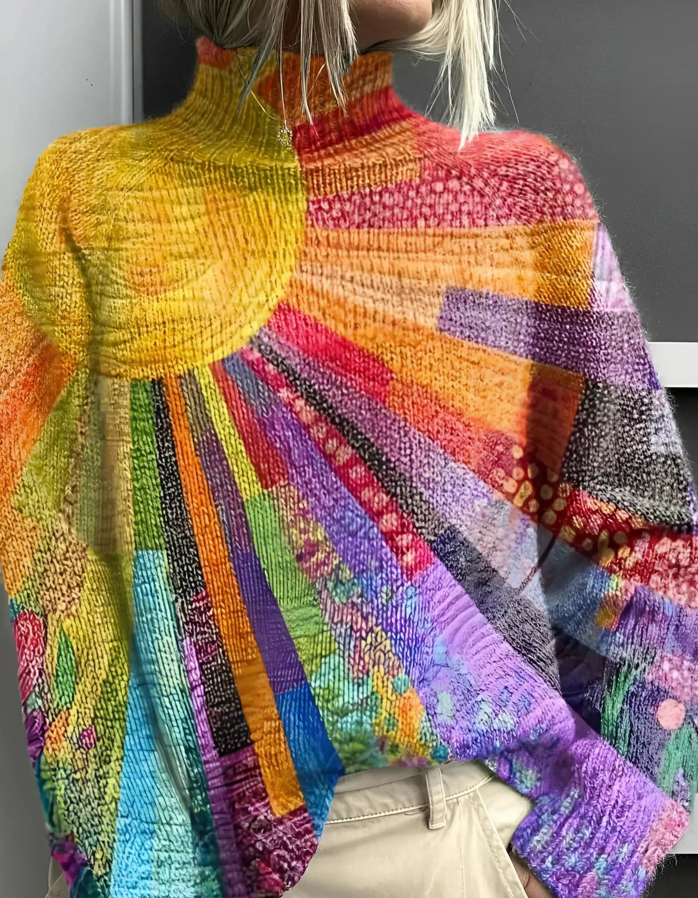 Ada | Bunter Rollkragenpullover