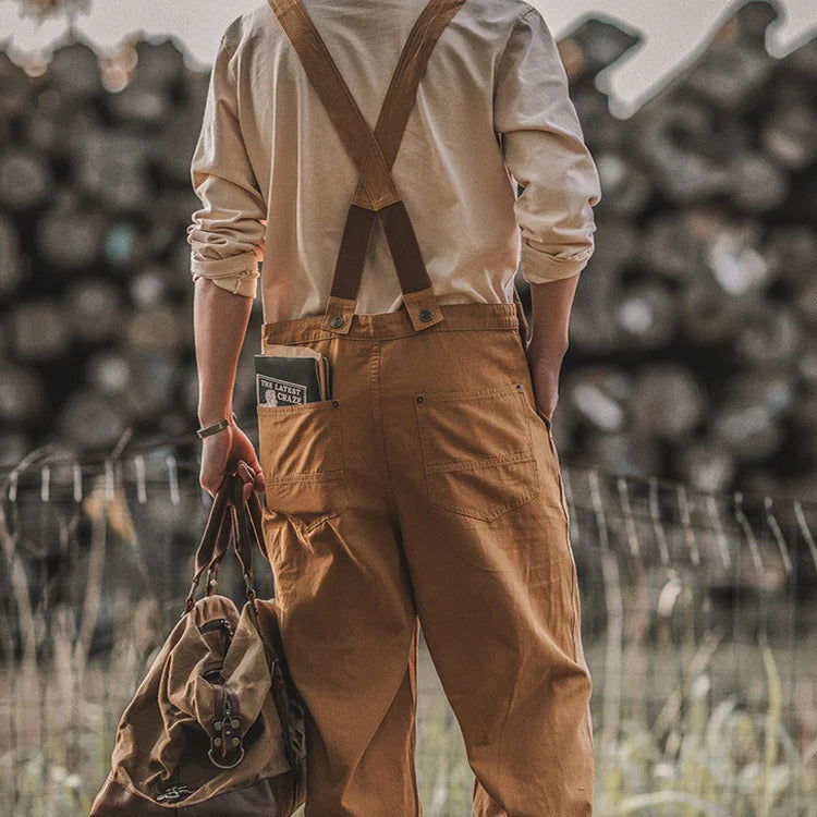 Henri™ | Rustikale braune Latzhose