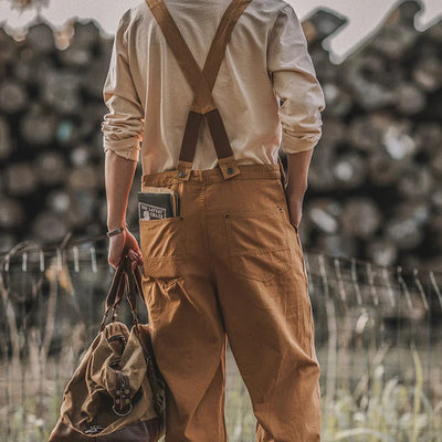 Henri™ | Rustikale braune Latzhose