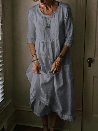 LINNEA – Lockere Maxikleid mit Rundhalsausschnitt