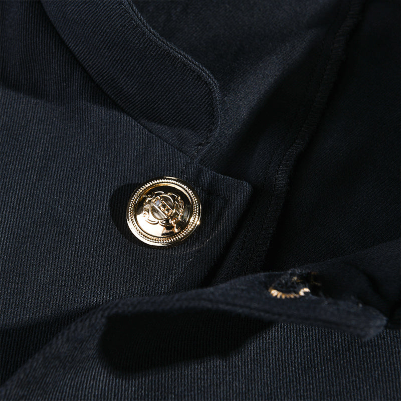 Herrenjacke Janusz im Vintage-Casual-Stil mit Stehkragen und Knöpfen