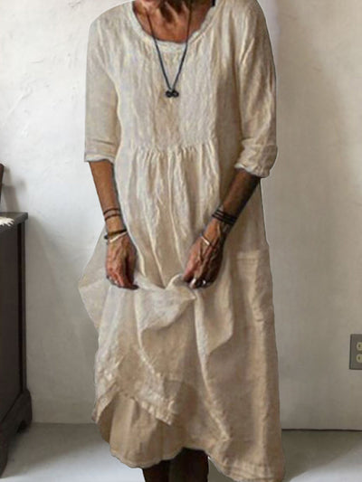 LINNEA – Lockere Maxikleid mit Rundhalsausschnitt