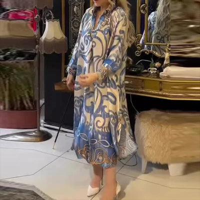 OLIVIA – Vintage-Robe mit Schlitz