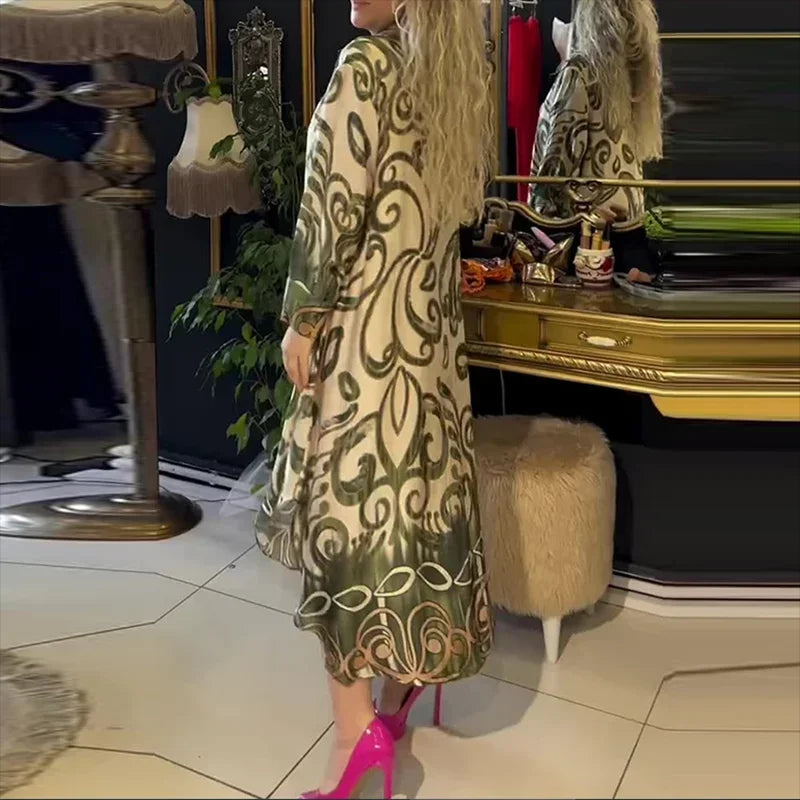 OLIVIA – Vintage-Robe mit Schlitz