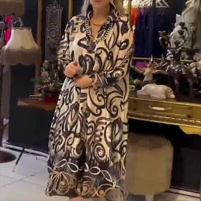 OLIVIA – Vintage-Robe mit Schlitz
