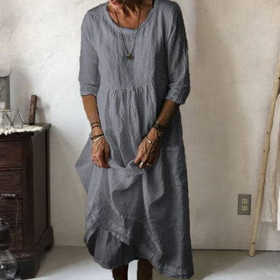 LINNEA – Lockere Maxikleid mit Rundhalsausschnitt