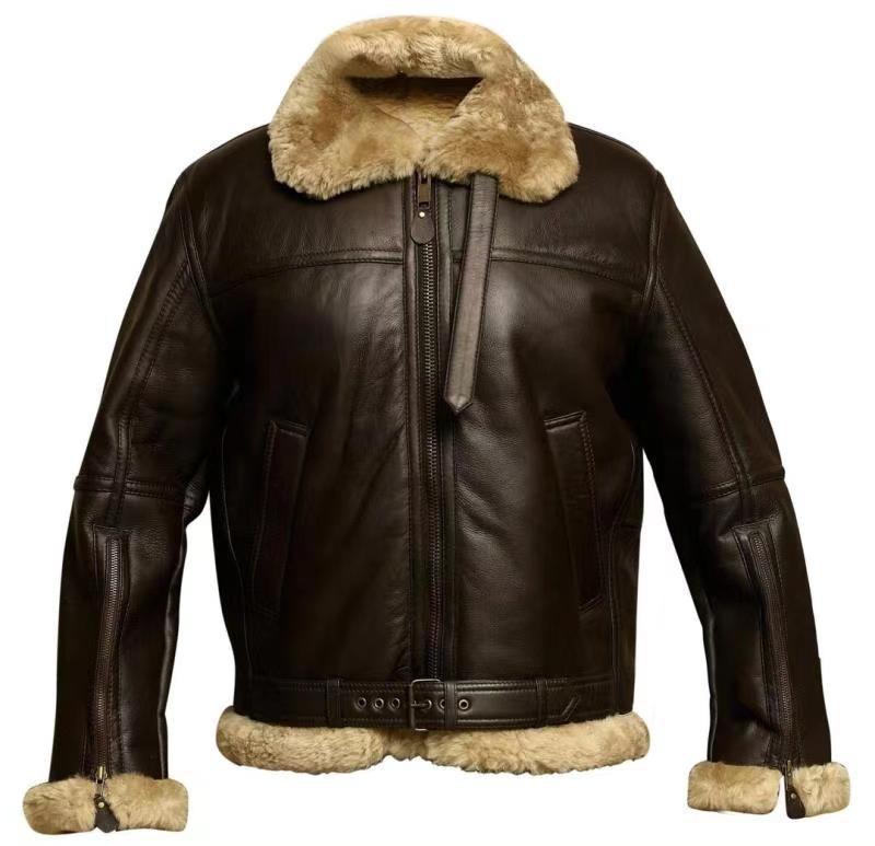 Fletcher™ | Premium Lammfell Lederjacke