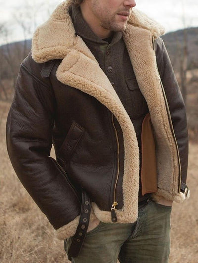 Fletcher™ | Premium Lammfell Lederjacke