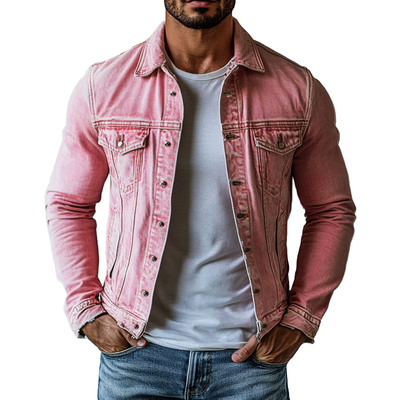 Vintage Herrenjeansjacke Patryk mit vielen Taschen und gewaschenen Klappen