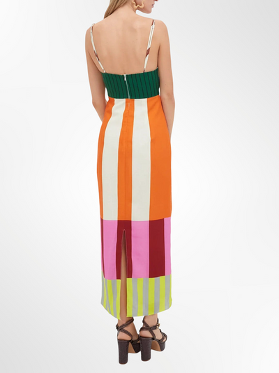 Elsa - Langes, mehrfarbiges Kleid
