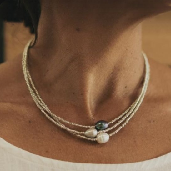Vintage Süßwasserperlen Collier