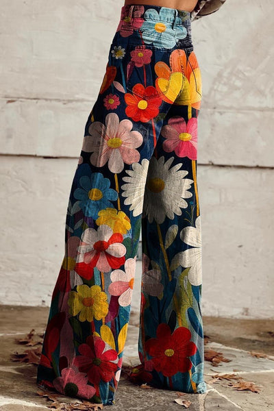 Elisa | Schlaghose mit floralem Muster