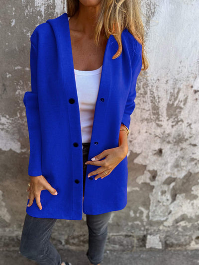 Pina | Lässige Ein-Knopf-Jacke mit Kapuze
