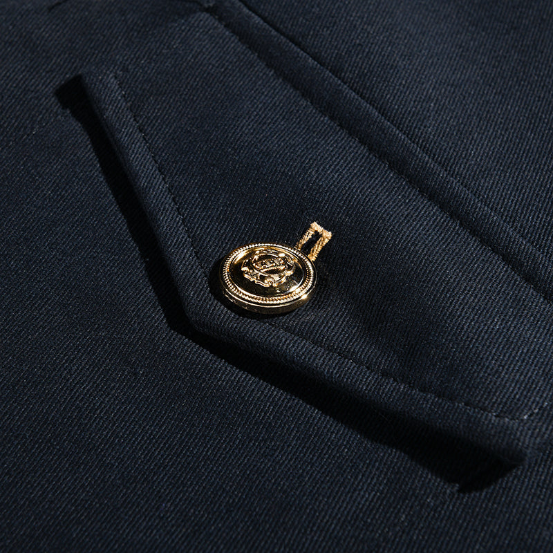 Herrenjacke Janusz im Vintage-Casual-Stil mit Stehkragen und Knöpfen